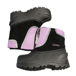 Itasca Snow Stomper Pac Boots Girls Size 13 Multi Leather Removable Liner Zip Up